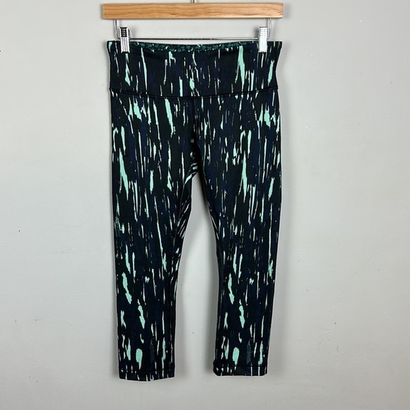 Lululemon Wunder Under Crop III Painted Leggings Sz 6 - Picture 4 of 11